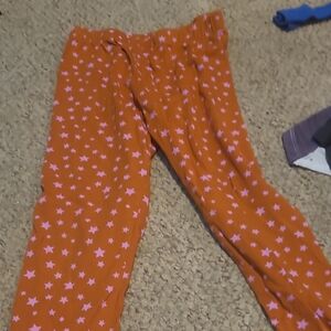 Orange Star Patterned Leggings